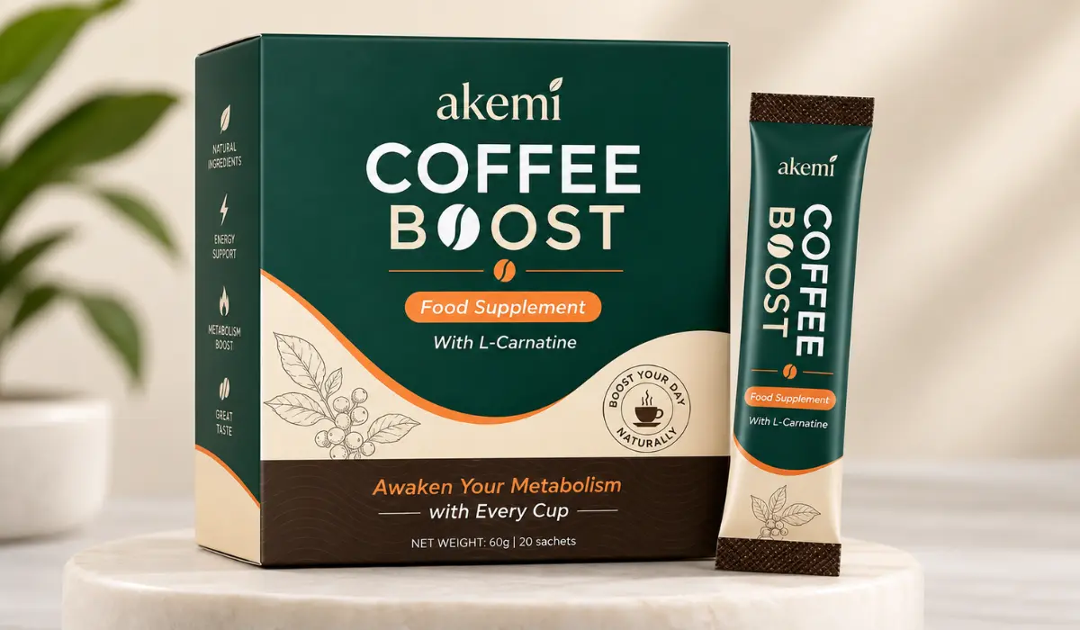 Akemi Boost Coffee package and sachet